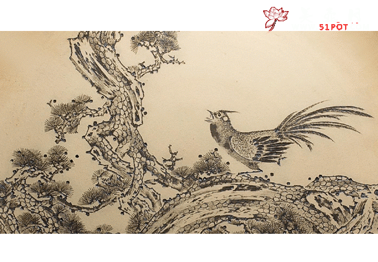 紫砂壶图片：花鸟陶刻挂盘局部 - 宜兴紫砂壶网