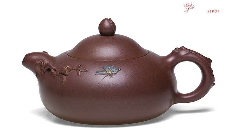 紫砂壶图片：舞蝶迷香 - 宜兴紫砂壶网