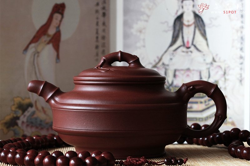 紫砂壶图片：双线竹鼓 - 宜兴紫砂壶网