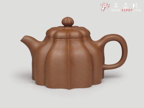 紫砂壶图片：玉钟菱花 - 宜兴紫砂壶网