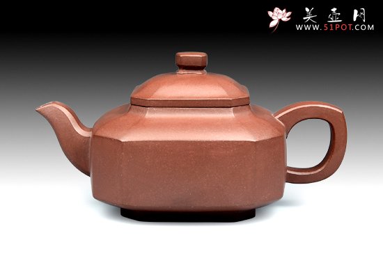 紫砂壶图片：18 四方抽角 - 宜兴紫砂壶网