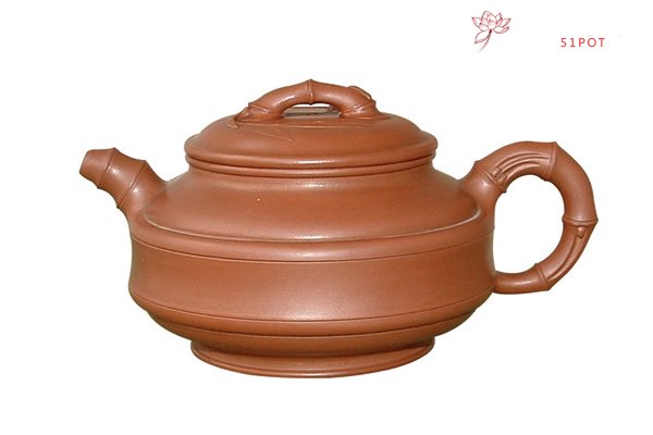 紫砂壶图片：双线竹鼓 - 宜兴紫砂壶网