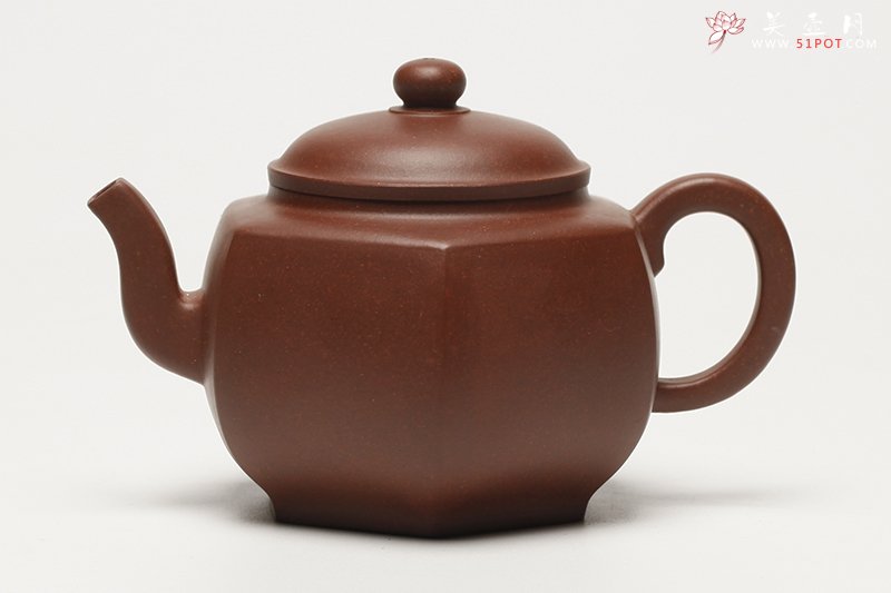 紫砂壶图片：大彬六方 紫泥 - 宜兴紫砂壶网
