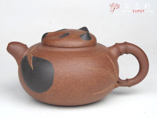 紫砂壶图片：熊猫  320CC... - 宜兴紫砂壶网