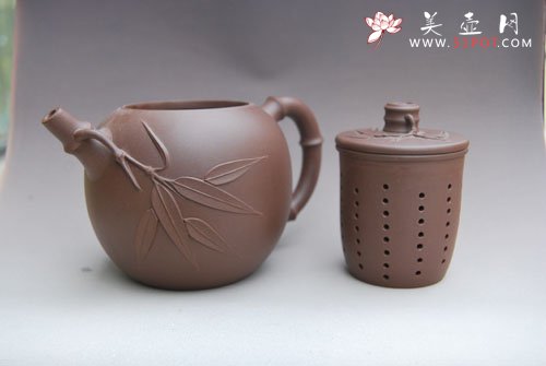 紫砂壶图片：鸣竹胆壶 - 宜兴紫砂壶网