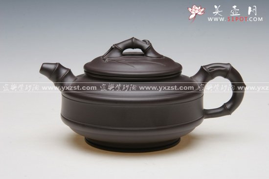 紫砂壶图片：双线竹鼓 - 宜兴紫砂壶网