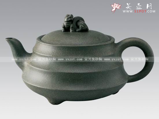 紫砂壶图片：螭虎串环壶 - 宜兴紫砂壶网