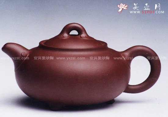 紫砂壶图片：三脚如意 - 宜兴紫砂壶网