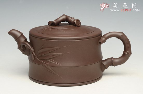 紫砂壶图片：竹段1  800cc - 宜兴紫砂壶网