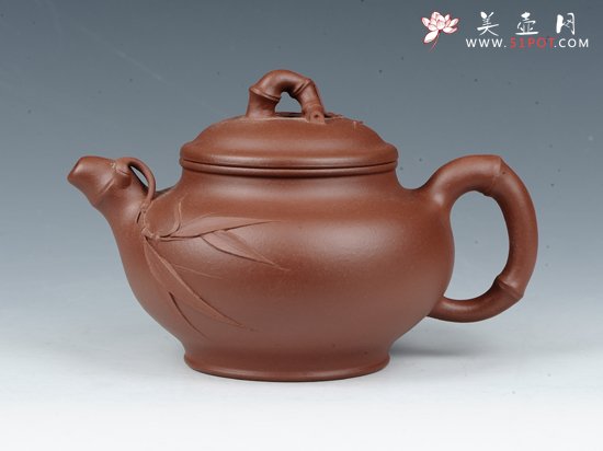 紫砂壶图片：竹节掇只 - 宜兴紫砂壶网