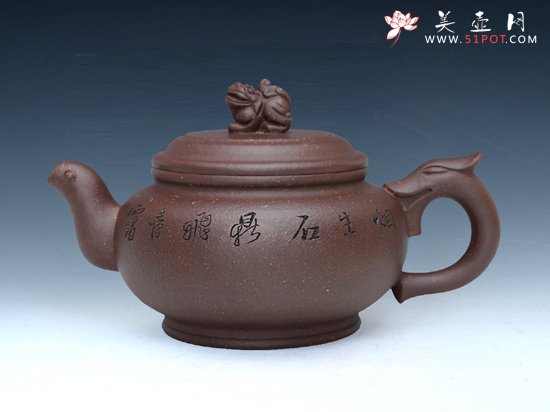 紫砂壶图片：狮钮永禄壶 - 宜兴紫砂壶网