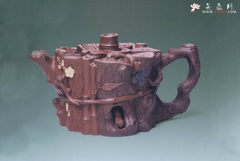 紫砂壶图片：束柴三友壶 - 宜兴紫砂壶网