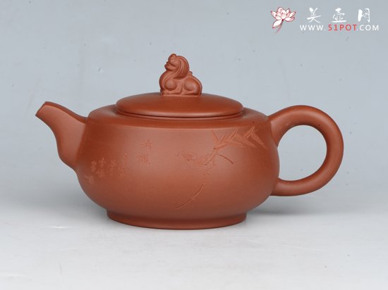 紫砂壶图片：狮尊  容量：200cc  泥料：小红泥 - 宜兴紫砂壶网