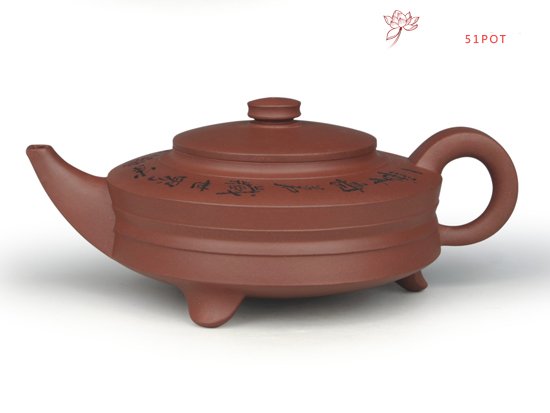 紫砂壶图片：三足线圆 - 宜兴紫砂壶网