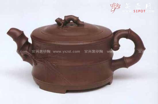 紫砂壶图片：上竹段壶 - 宜兴紫砂壶网