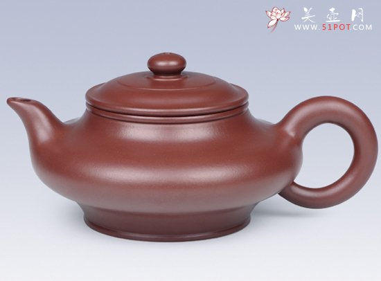 紫砂壶图片：大红袍水扁 - 宜兴紫砂壶网