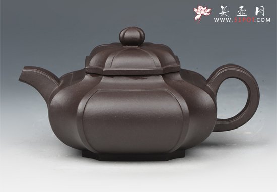 紫砂壶图片：四方抽角 - 宜兴紫砂壶网