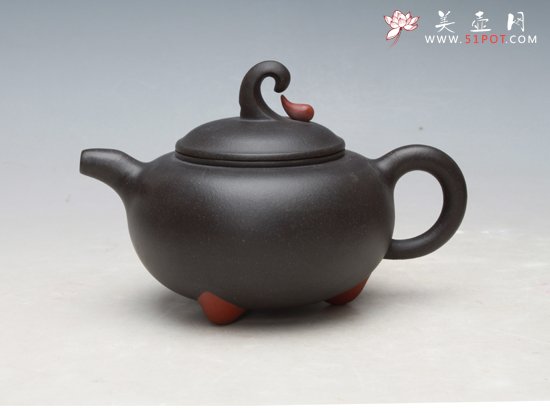 紫砂壶图片：滴水成金 黑砂 - 宜兴紫砂壶网