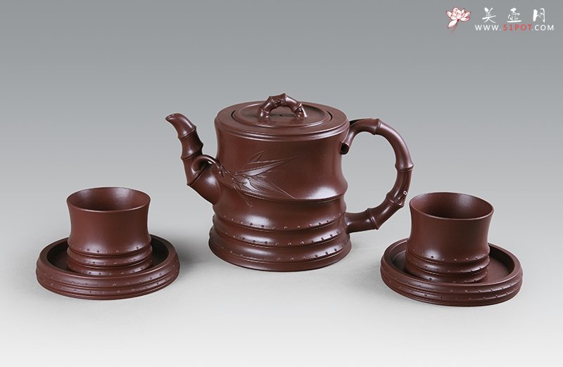 紫砂壶图片：九头竹根茶具 - 宜兴紫砂壶网