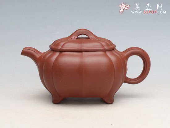 紫砂壶图片：腰圆菱花 - 宜兴紫砂壶网