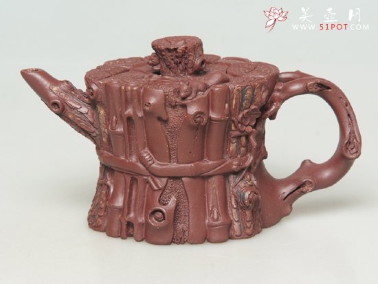 紫砂壶图片：束柴三友  190cc - 宜兴紫砂壶网