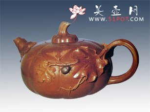 紫砂壶图片：金龟子南瓜 - 宜兴紫砂壶网