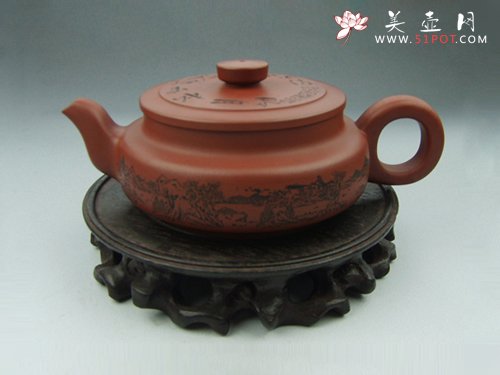 紫砂壶图片：卧轮圆 - 宜兴紫砂壶网