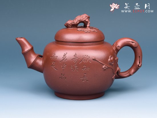 紫砂壶图片：混方松竹梅 - 宜兴紫砂壶网