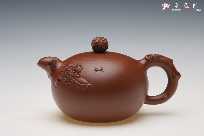 紫砂壶图片：绣球花 - 宜兴紫砂壶网