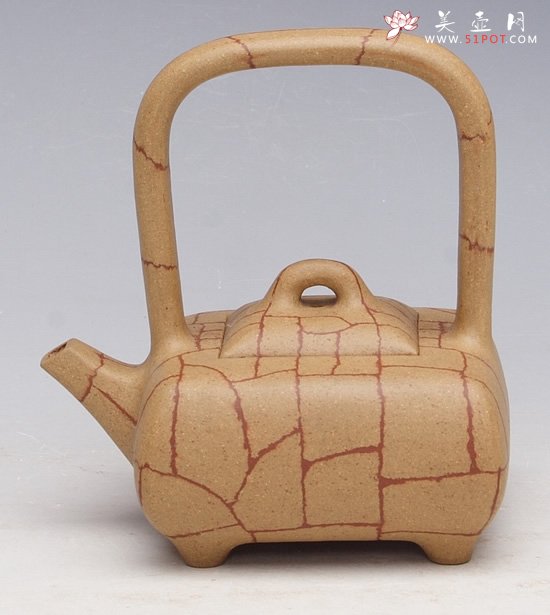 紫砂壶图片：冰纹提梁 - 宜兴紫砂壶网