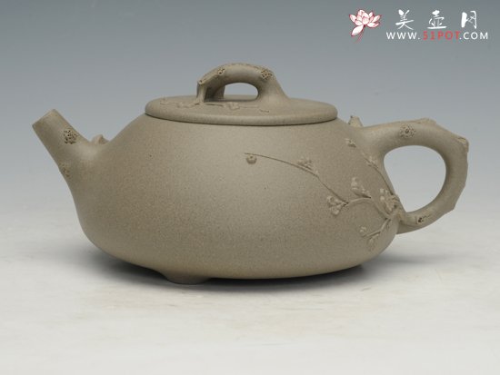 紫砂壶图片：梅花石瓢壶青段 - 宜兴紫砂壶网