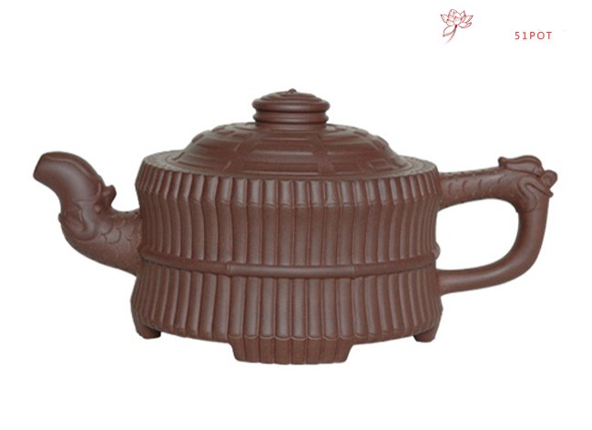 紫砂壶图片：龙头一捆竹 350CC - 宜兴紫砂壶网
