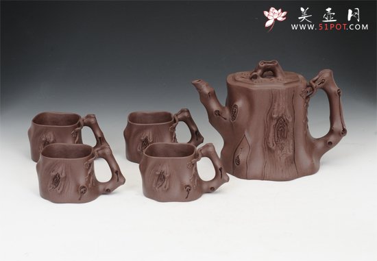 紫砂壶图片：梅桩套壶 (1) 副本 - 宜兴紫砂壶网