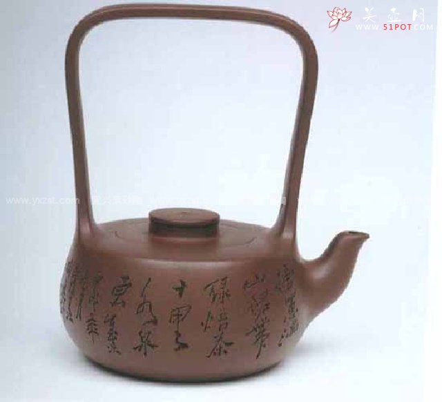 紫砂壶图片：高此乐提梁壶 - 宜兴紫砂壶网