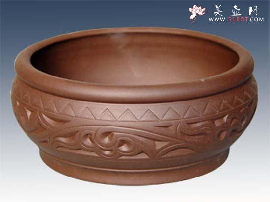 紫砂壶图片：小号刻画茶冼 - 宜兴紫砂壶网