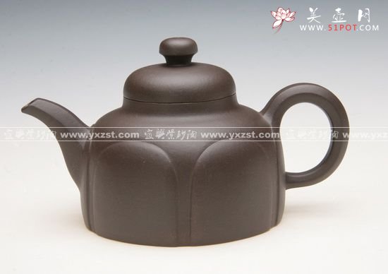 紫砂壶图片：六瓣壶450cc - 宜兴紫砂壶网