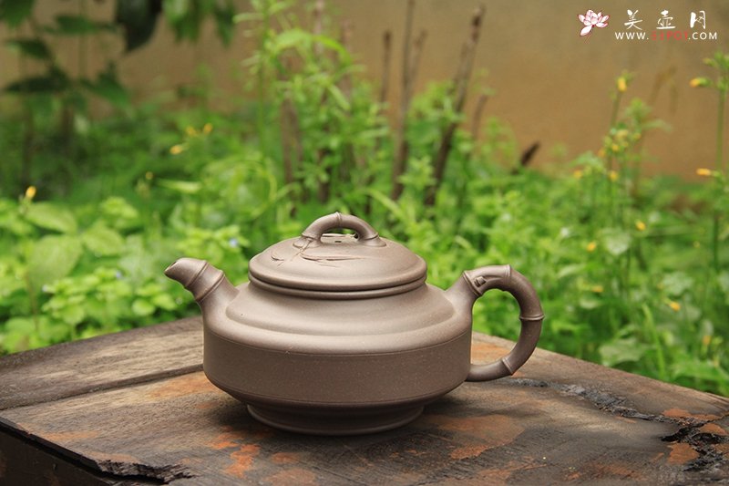 紫砂壶图片：双线竹鼓 - 宜兴紫砂壶网
