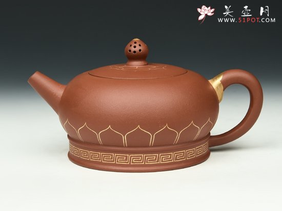 紫砂壶图片：镶金壶 - 宜兴紫砂壶网
