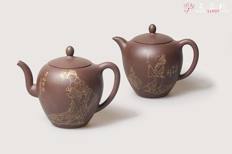 紫砂壶图片：四大美人之贵妃醉酒、貂蝉拜月 - 宜兴紫砂壶网