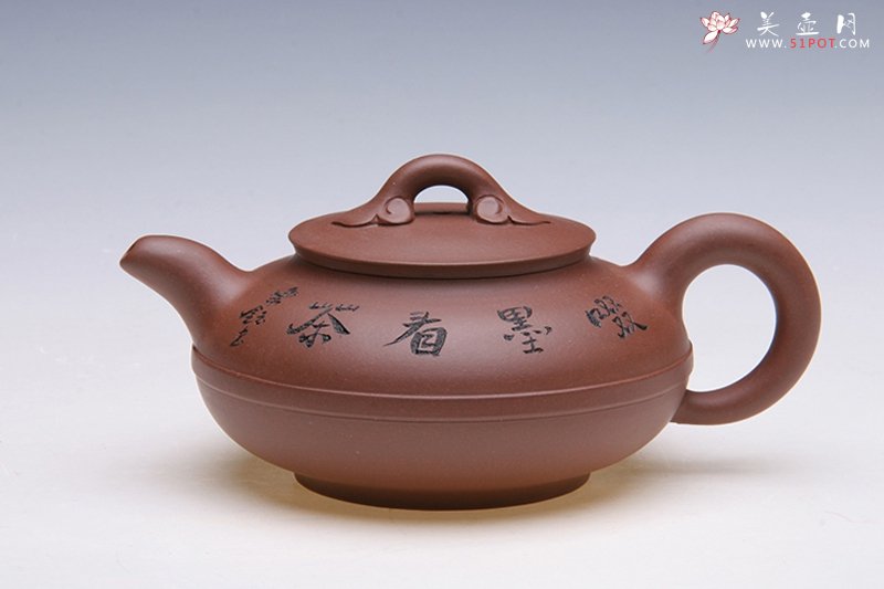 紫砂壶图片：线圆如意壶 - 宜兴紫砂壶网