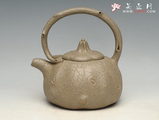 紫砂壶图片：供春提梁   泥料：原矿老段泥  容量：320cc - 宜兴紫砂壶网