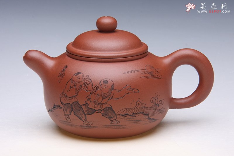 紫砂壶图片：龙吟伴月 朱萍萍制作 朱建伟镌刻 - 宜兴紫砂壶网