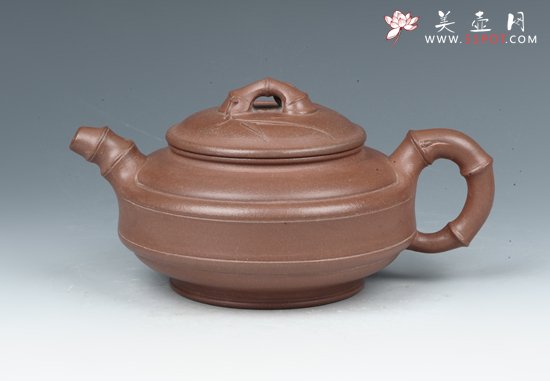 紫砂壶图片：双线竹鼓 - 宜兴紫砂壶网