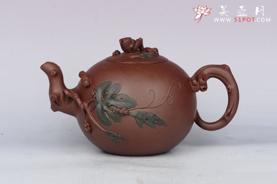 紫砂壶图片：松鼠葡萄 - 宜兴紫砂壶网