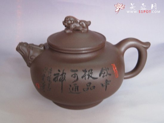 紫砂壶图片：狮鼎 500CC - 宜兴紫砂壶网