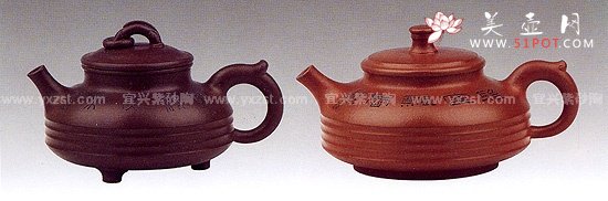 紫砂壶图片：行云流水对壶 - 宜兴紫砂壶网