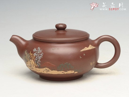 紫砂壶图片：圆福（泥绘） - 宜兴紫砂壶网