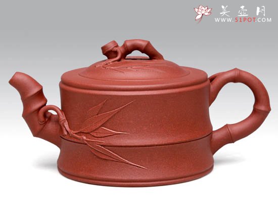 紫砂壶图片：小竹段  泥料：原矿清水泥  容量：180CC - 宜兴紫砂壶网