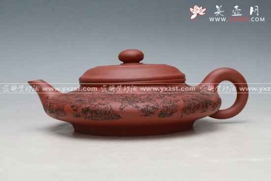 紫砂壶图片：大虚扁 360CC - 宜兴紫砂壶网