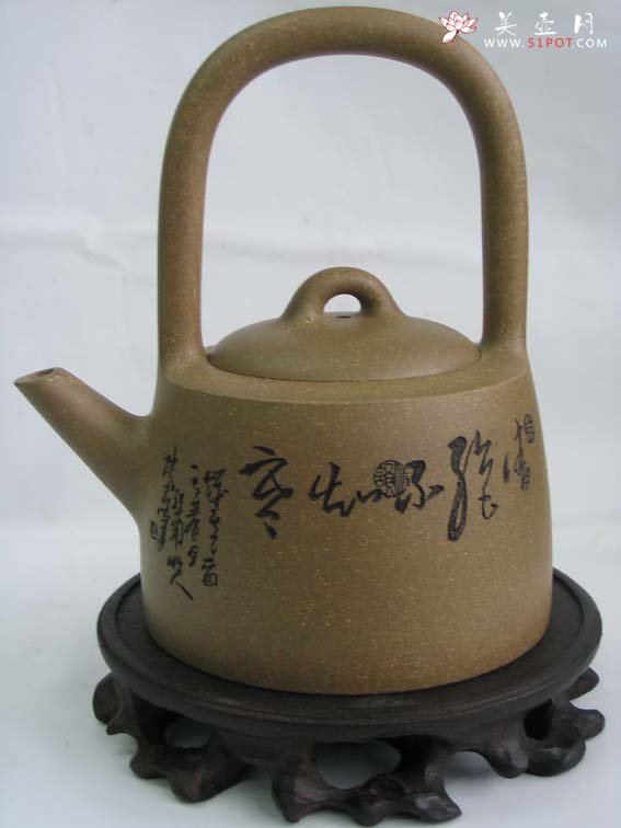 紫砂壶图片：曼生提梁壶1 - 宜兴紫砂壶网